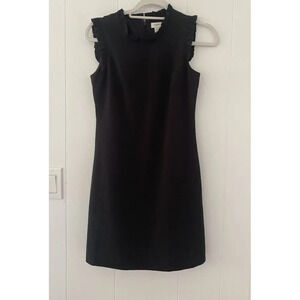 J. Crew Factory Ruffleneck Suiting Dress Women's Size 0P in Black New With Tags